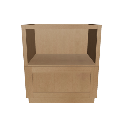 Base microwave cabinet with one drawer BMC30 Shaker Toffee LessCare 30 in. width 34.5 in. height 24 in. depth