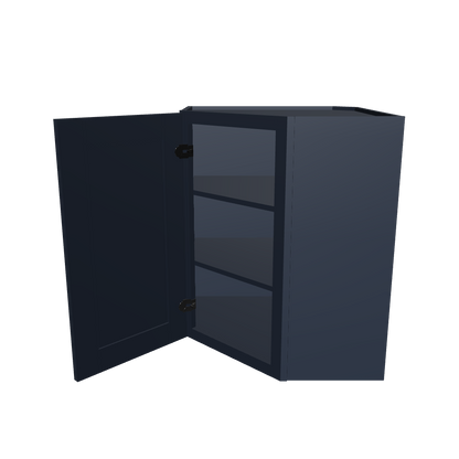 Diagonal Corner Kitchen Cabinet DC2430 Danbury Blue LessCare 24 in. width 30 in. height 12 in. depth