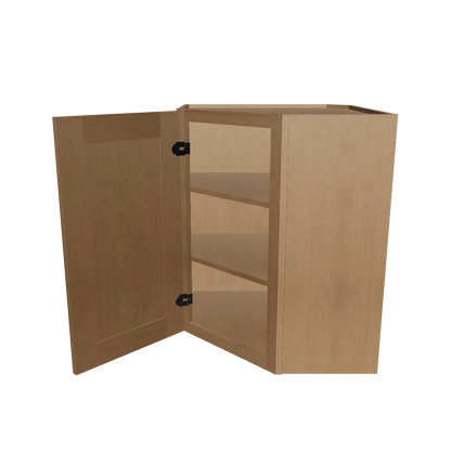 Diagonal Corner Kitchen Cabinet DC2430 Shaker Toffee 24 in. width 30 in. height 12 in. depth