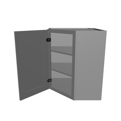 Diagonal Corner Kitchen Cabinet DC2430 Colonial Gray LessCare 24 in. width 30 in. height 12 in. depth