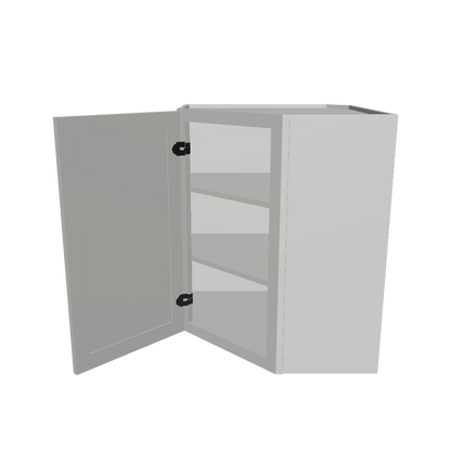 Diagonal Corner Kitchen Cabinet DC2430 Milan Pearl 24 in. width 30 in. height 12 in. depth