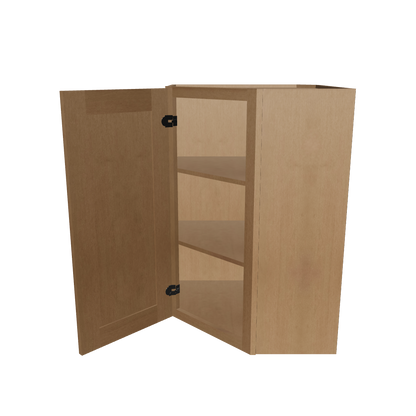 Diagonal Corner Kitchen Cabinet DC2436 Shaker Toffee 24 in. width 36 in. height 12 in. depth