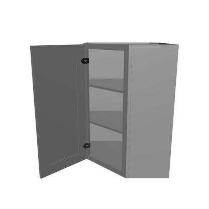 Diagonal Corner Kitchen Cabinet DC2436 Colonial Gray LessCare 24 in. width 36 in. height 12 in. depth