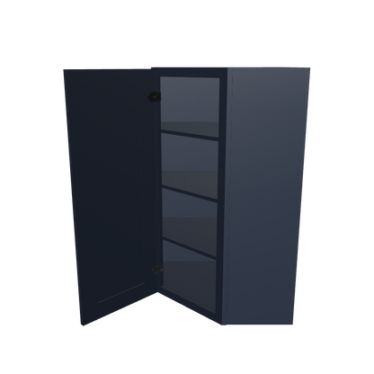 Diagonal Corner Kitchen Cabinet DC2442 Danbury Blue LessCare 24 in. width 42 in. height 12 in. depth
