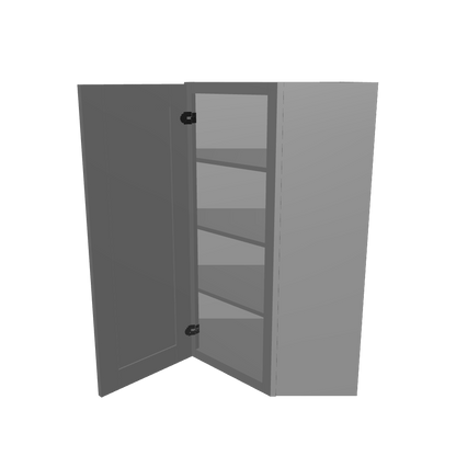 Diagonal Corner Kitchen Cabinet DC2442 Colonial Gray LessCare 24 in. width 42 in. height 12 in. depth