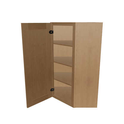 Diagonal Corner Kitchen Cabinet DC2442 Shaker Toffee 24 in. width 42 in. height 12 in. depth