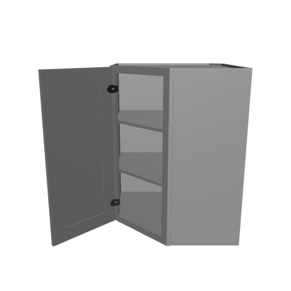 Diagonal Corner Kitchen Cabinet DC2736 Colonial Gray LessCare 27 in. width 36 in. height 15 in. depth