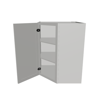 Diagonal Corner Kitchen Cabinet DC2736 Milan Pearl 27 in. width 36 in. height 15 in. depth