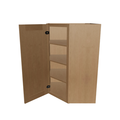Diagonal Corner Kitchen Cabinet DC2742 Shaker Toffee 27 in. width 42 in. height 15 in. depth