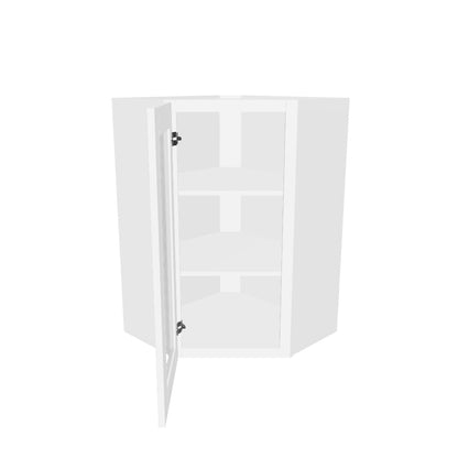 Frosted Glass Diagonal Corner Wall Kitchen Cabinet DCMD2436 Alpina White LessCare 24 in. width 36 in. height 12 in. depth