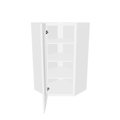Frosted Glass Diagonal Corner Wall Kitchen Cabinet DCMD2442 Alpina White LessCare 24 in. width 42 in. height 12 in. depth
