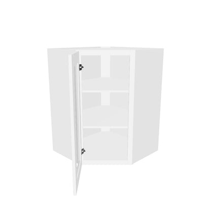 Frosted Glass Diagonal Corner Wall Kitchen Cabinet DCMD2736 Alpina White LessCare 27 in. width 36 in. height 15 in. depth
