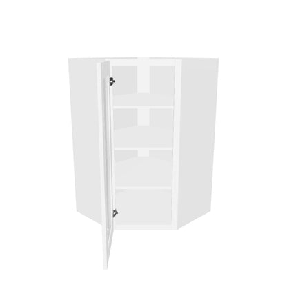 Frosted Glass Diagonal Corner Wall Kitchen Cabinet DCMD2742 Alpina White LessCare 27 in. width 42 in. height 15 in. depth