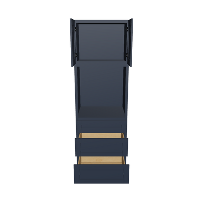 Oven Kitchen Cabinet OC3090 Danbury Blue LessCare 30 in. width 90 in. height 24 in. depth