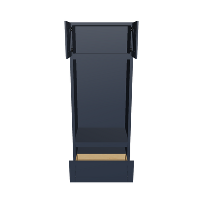 Oven Kitchen Cabinet OC3384 Danbury Blue LessCare 33 in. width 84 in. height 24 in. depth