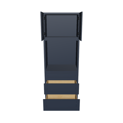 Oven Kitchen Cabinet OC3390 Danbury Blue LessCare 33 in. width 90 in. height 24 in. depth