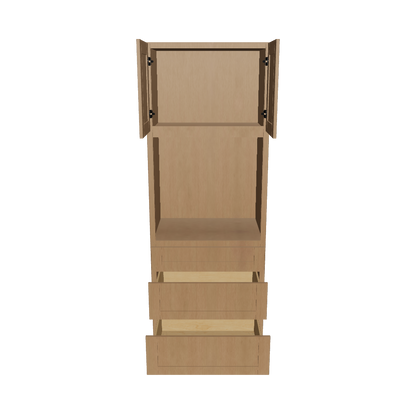 Oven Kitchen Cabinet OC3390 Milan Toffee LessCare 33 in. width 90 in. height 24 in. depth