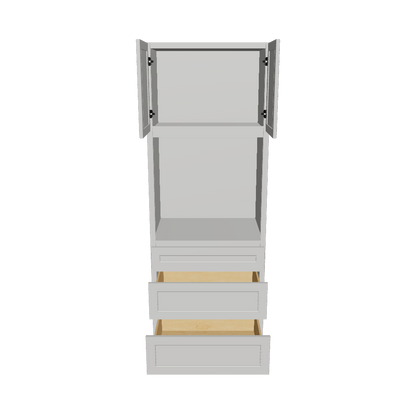 Oven Kitchen Cabinet OC3390 Milan Pearl LessCare 33 in. width 90 in. height 24 in. depth