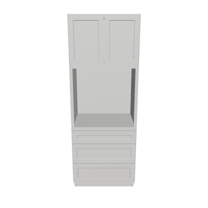 Oven Kitchen Cabinet OC3390 Milan Pearl LessCare 33 in. width 90 in. height 24 in. depth