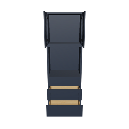 Oven Kitchen Cabinet OC3396 Danbury Blue LessCare 33 in. width 96 in. height 24 in. depth