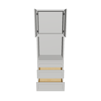 Oven Kitchen Cabinet OC3396 Milan Pearl LessCare 33 in. width 96 in. height 24 in. depth