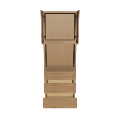 Oven Kitchen Cabinet OC3396 Shaker Toffee LessCare 33 in. width 96 in. height 24 in. depth