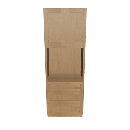 Oven Kitchen Cabinet OC3396 Shaker Toffee LessCare 33 in. width 96 in. height 24 in. depth