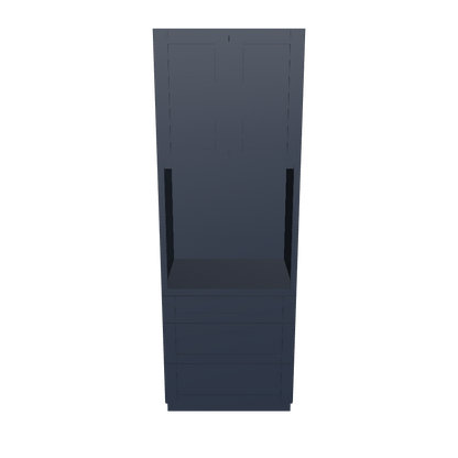 Oven Kitchen Cabinet OC3396 Danbury Blue LessCare 33 in. width 96 in. height 24 in. depth