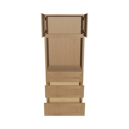 Oven Kitchen Cabinet OC3384 Shaker Toffee LessCare 33 in. width 84 in. height 24 in. depth