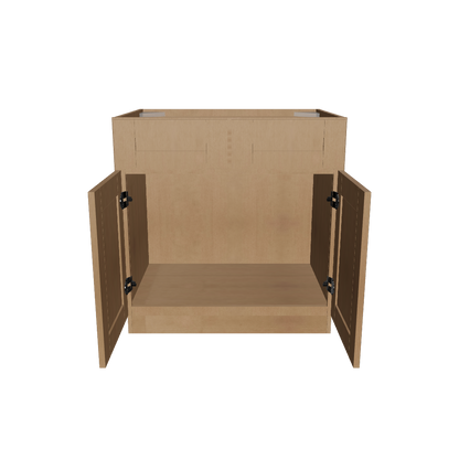 Sink Base Kitchen Cabinet SB33 Shaker Toffee LessCare 33 in. width 34.5 in. height 24 in. depth
