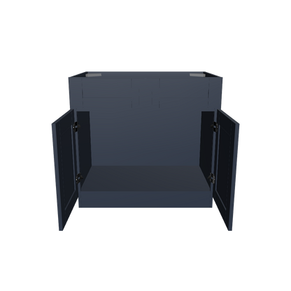 Sink Base Kitchen Cabinet SB36 Danbury Blue LessCare 36 in. width 34.5 in. height 24 in. depth