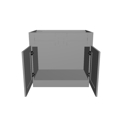 Sink Base Kitchen Cabinet SB36 Colonial Gray LessCare 36 in. width 34.5 in. height 24 in. depth