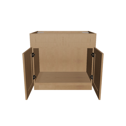 Sink Base Kitchen Cabinet SB36 Shaker Toffee LessCare 36 in. width 34.5 in. height 24 in. depth