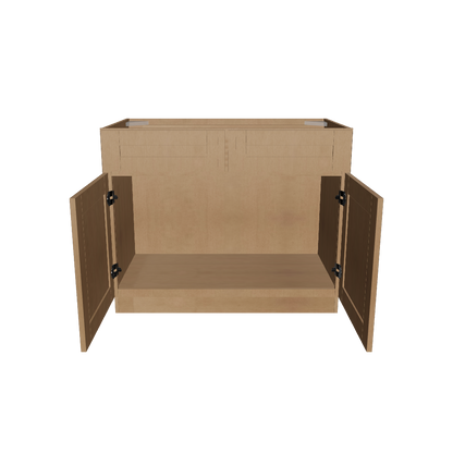 Sink Base Kitchen Cabinet SB42 Shaker Toffee LessCare 42 in. width 34.5 in. height 24 in. depth