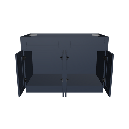 Sink Base Kitchen Cabinet SB48 Danbury Blue LessCare 48 in. width 34.5 in. height 24 in. depth