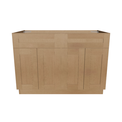 Sink Base Kitchen Cabinet SB48 Shaker Toffee LessCare 48 in. width 34.5 in. height 24 in. depth