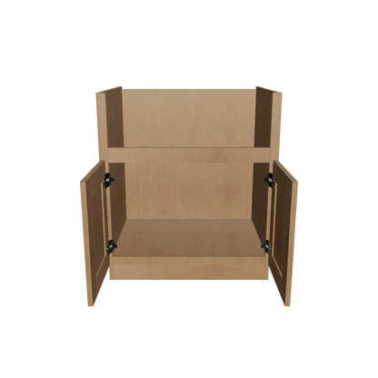 30"W Farmhouse Sink Base Cabinet Shaker Toffee