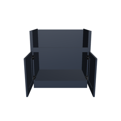 Farmhouse Sink Base Cabinet SBF33 Danbury Blue LessCare 33 in. width