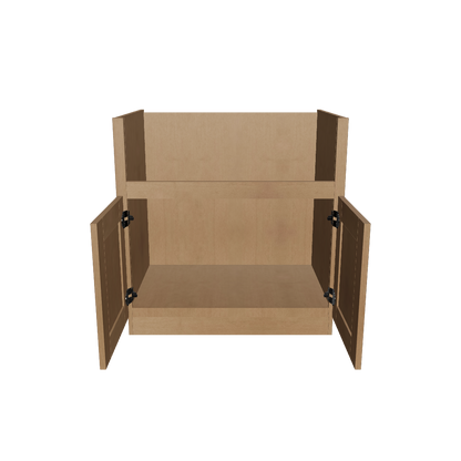 33"W Farmhouse Sink Base Cabinet - Shaker Toffee