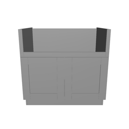 Farmhouse Sink Base Cabinet SBF36 Colonial Gray LessCare 36 in. width