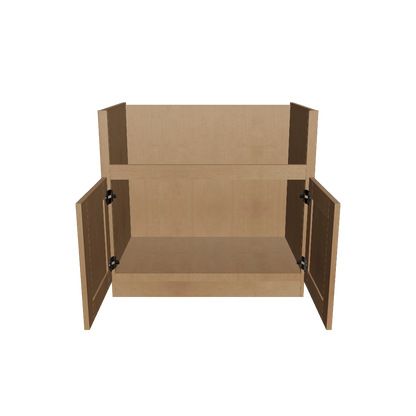 36"W Farmhouse Sink Base Cabinet - Shaker Toffee