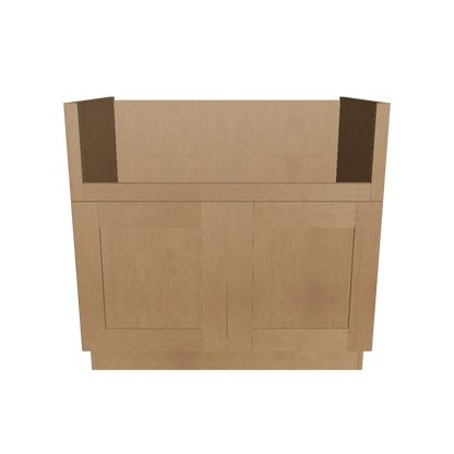 36"W Farmhouse Sink Base Cabinet - Shaker Toffee
