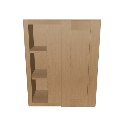 Square Corner Wall Blind Reversible Kitchen Cabinet SC2430 Shaker Toffee LessCare 24 in. width 30 in. height 12 in. depth