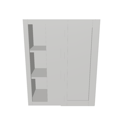 Square Corner Wall Blind Reversible Kitchen Cabinet SC2430 Milan Pearl LessCare 24 in. width 30 in. height 12 in. depth