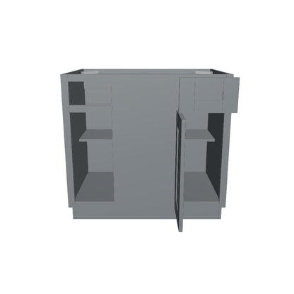 Blind Corner Base Kitchen Cabinet SCB36 Colonial Gray LessCare 36 in. width 34.5 in. height 24 in. depth