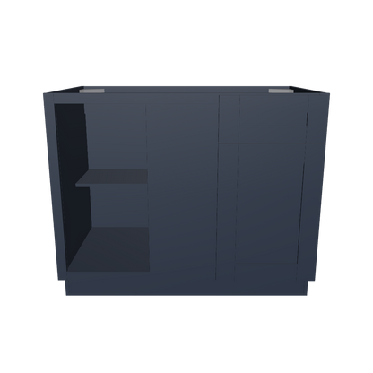 Blind Corner Base Kitchen Cabinet SCB42 Danbury Blue LessCare 42 in. width 34.5 in. height 24 in. depth