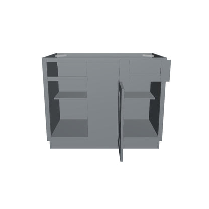 Blind Corner Base Kitchen Cabinet SCB42 Colonial Gray LessCare 42 in. width 34.5 in. height 24 in. depth