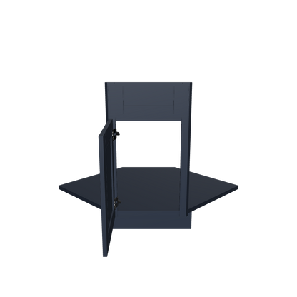 Sink Front Corner Base Kitchen Cabinet SFC36 Danbury Blue LessCare 34.5 in. height 36 in. depth