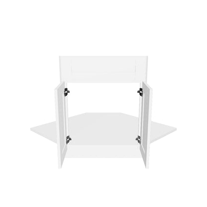 Sink Front Corner Base Kitchen Cabinet SFC42 Alpina White LessCare 34.5 in. height 42 in. depth