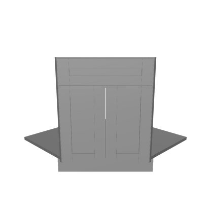 Sink Front Corner Base Kitchen Cabinet SFC42 Colonial Gray LessCare 34.5 in. height 42 in. depth